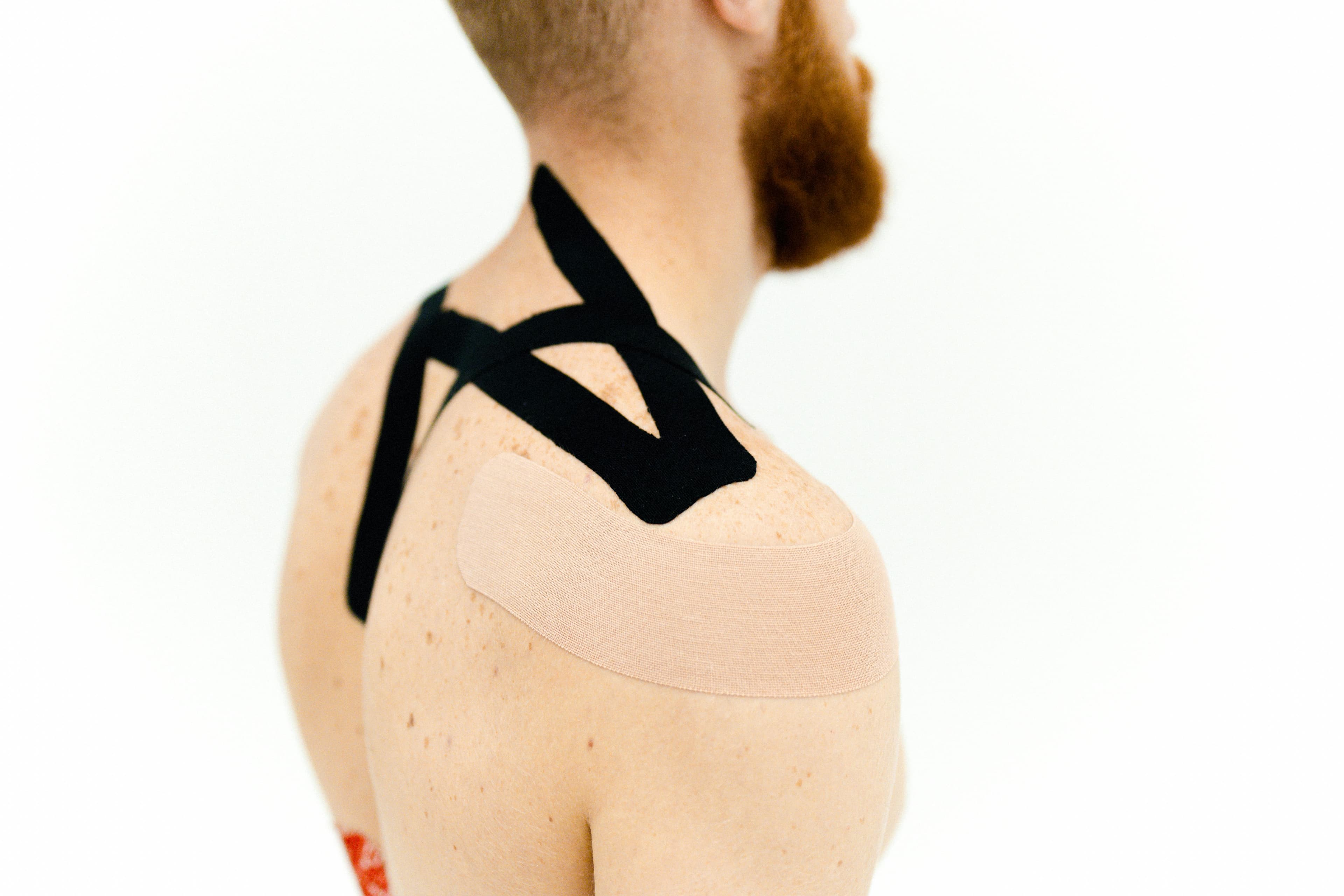 Athlete stretching shoulder